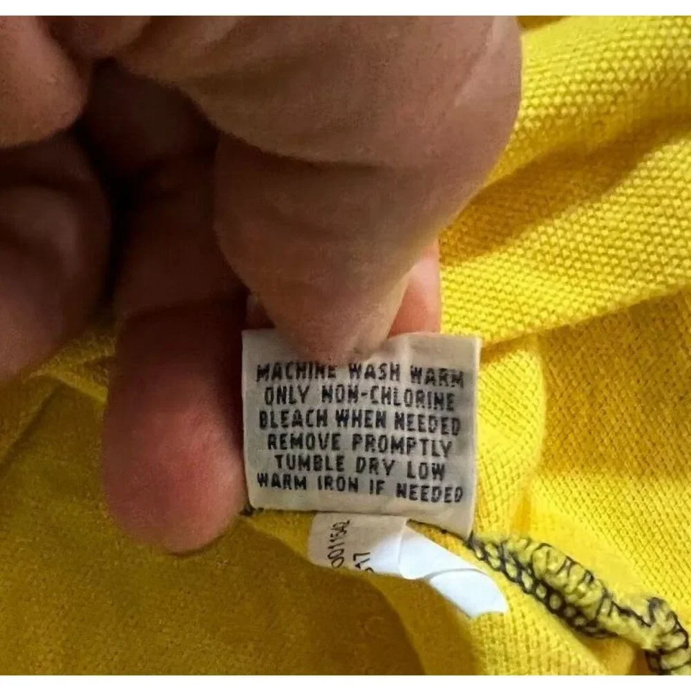 Ralph Lauren Polo Shirt Adult Extra Large Blue Yellow Striped Button Golfer Mens